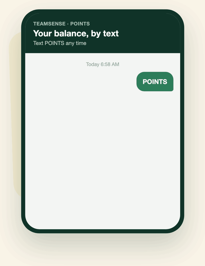 Points balance in text.