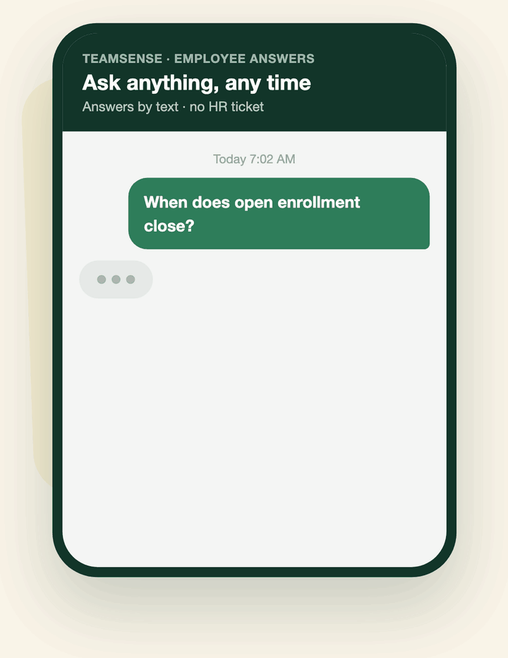 Immediate answers.