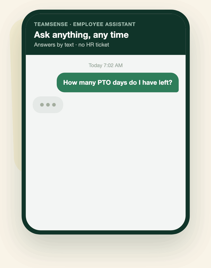 The questions stop coming to you.